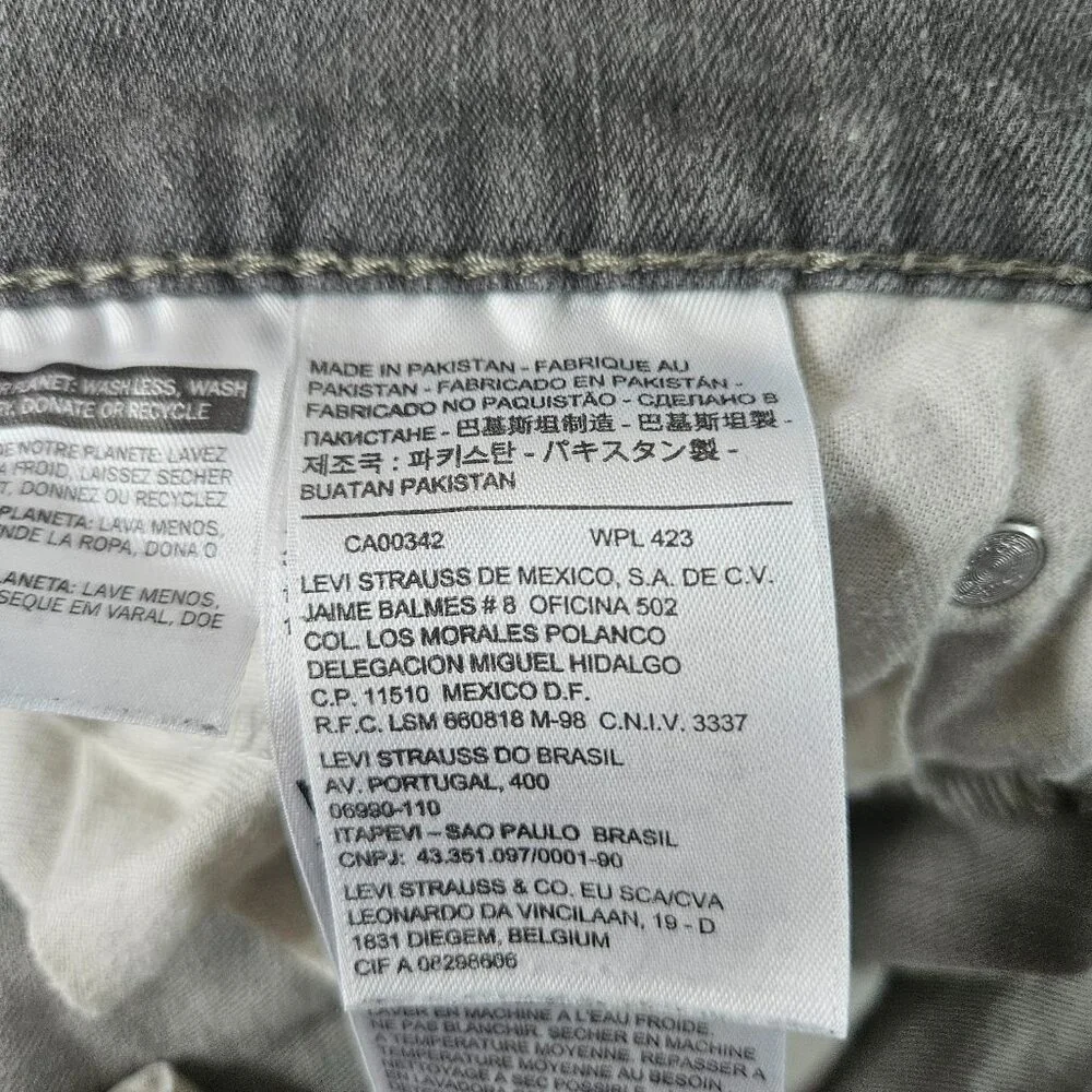 Levi's Men's Jeans Size W38 X L32 Gray Straight Leg WPL 423 CA00342 - Picture 5 of 12